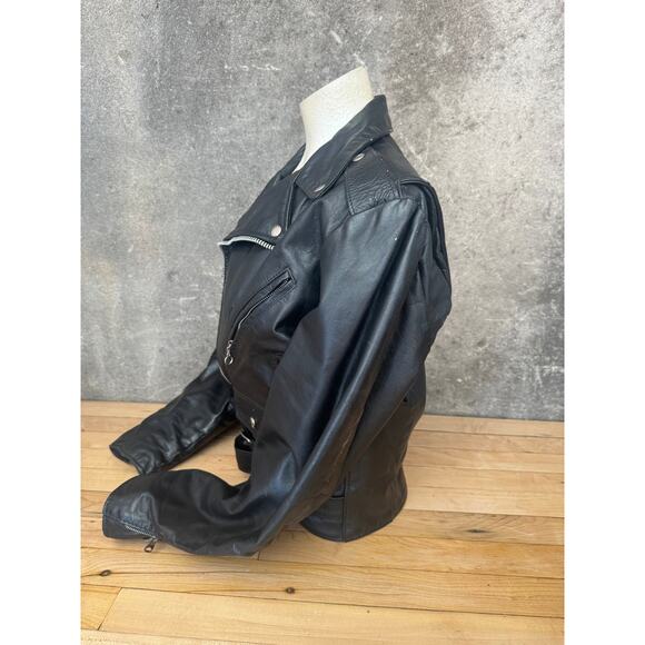 Vintage Italian Leather Motorcycle Jacket  Ladies Size Medium - Picture 5 of 8
